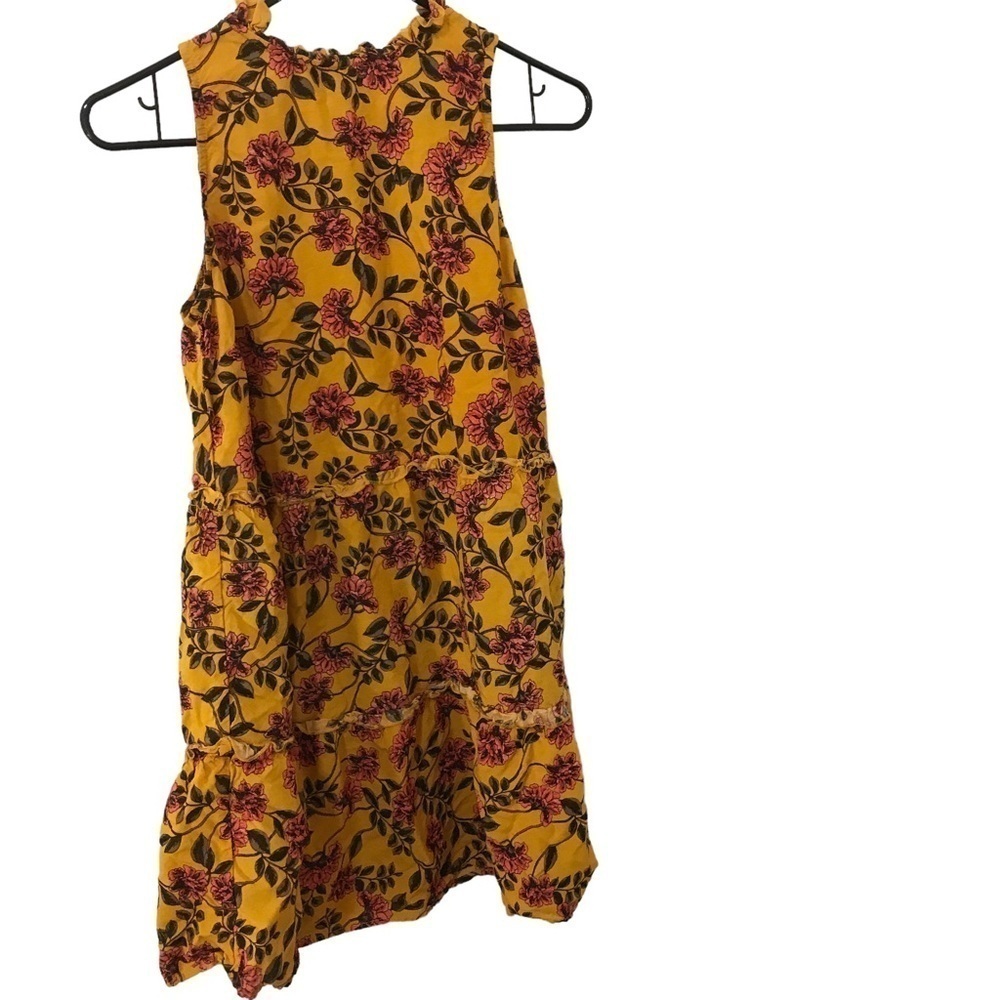 3/$15 Derek heart mustard yellow floral sleeveless mini dress
